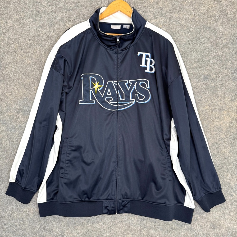 Tampa Bay Rays Track Jacket Men 5XL Big TB Embroidered Striped Full Zip Baseball